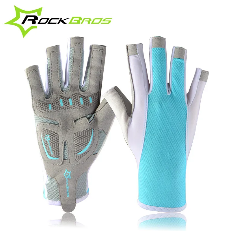 Rockbros verano Ciclismo Guantes mujeres medio dedo Pro carretera bicicleta Guantes transpirable antideslizante bicicleta Guantes de Ciclismo