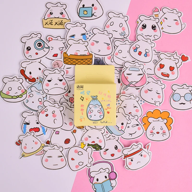 4 Sheets Dog Diary Decoration Sticker Cute Cartoon Stickers Label Kawaii