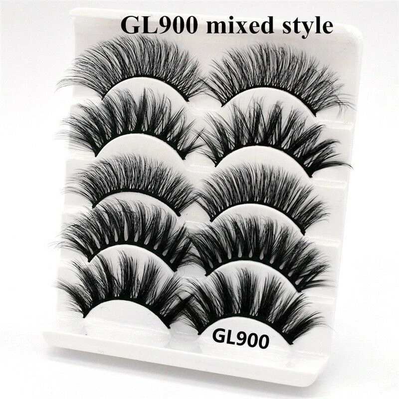 

5 Pairs 3D Mink Hair False Eyelashes Wispy Fluffy Thick Curled Lashes Eyelash Extension Tools Beauty Women Eyes Makeup Cosmetic