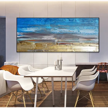 MUYA wall decor painting blue acrylic canvas pictures for living room hand painted canvas oil paintings for living room wall MUYA wall decor painting blue acrylic canvas pictures for living room hand painted canvas oil paintings for living room wall