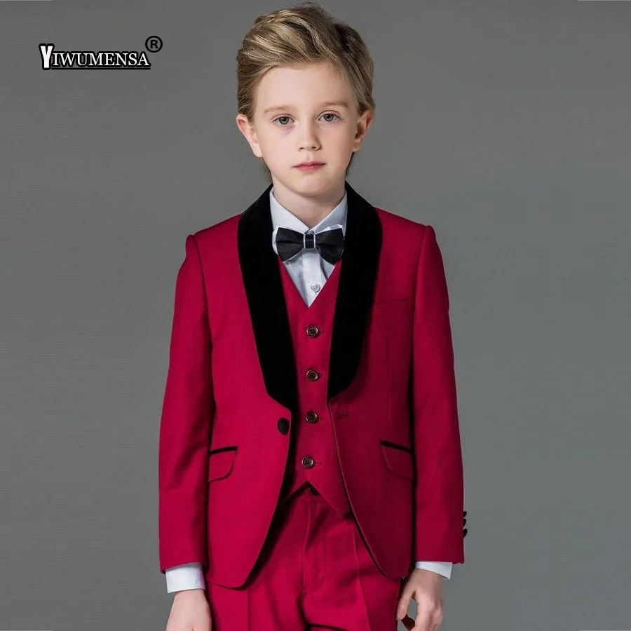

yiwumensa Custom Made Boy Flower Boys Formal Wedding Party Suits Kids Groom Tuxedos Children Suits Custom made Boy's Suit 2019