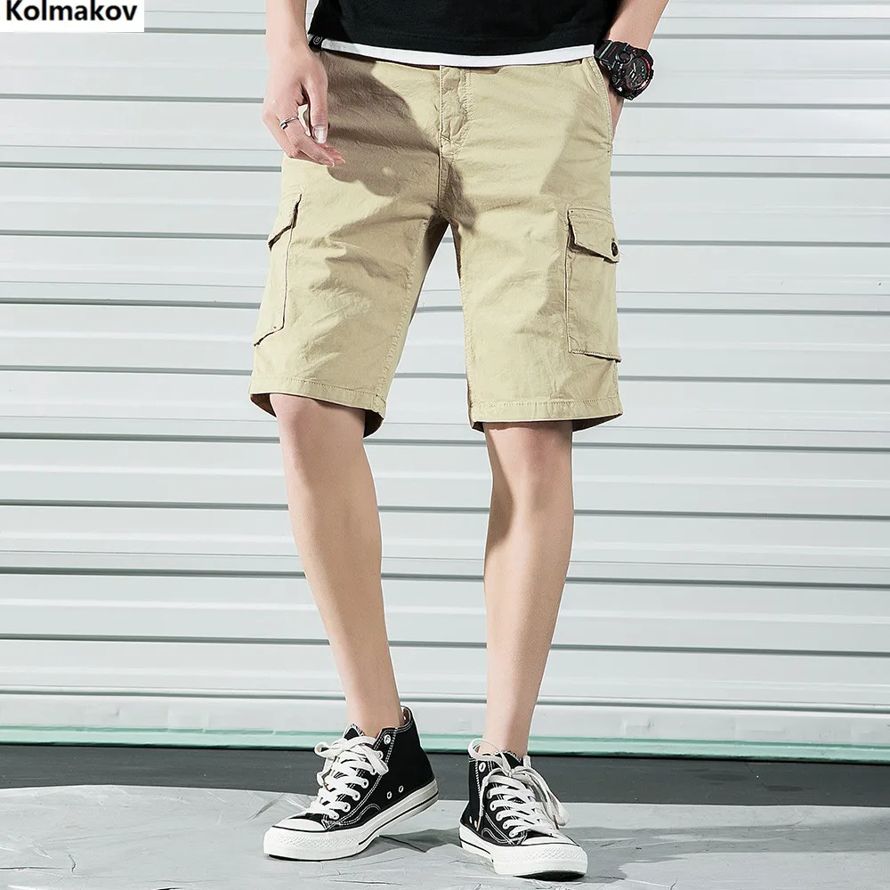KOLMAKOV мужские классические карго шорты горячая Распродажа Летние повседневные шорты с карманом мужские s тонкие шорты полный размер 29-38