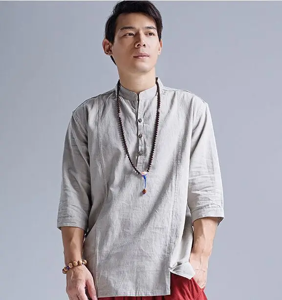 Camisas de hombre 2016 estilo chino camisas de lino