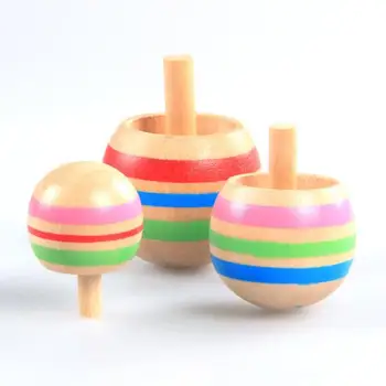 

WYNLZQ 9Pcs/Lot Rotating Wooden Spinning Wood Beyblade Traditional Toys Children Leisure Hand Spinner Toys Fidget Spinner Gifts