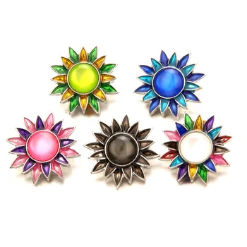 

Newest Chrysanthemum Style Imitation Pearls Alloy Snap Jewelry For 18mm DIY Snap Button Bracelet Jewelry