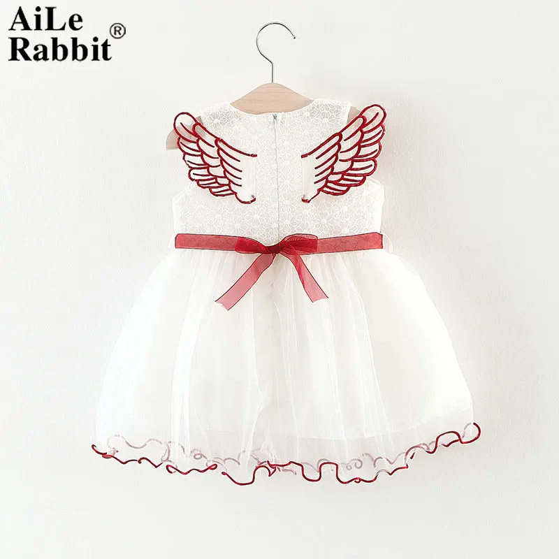 

Aile rabbit 2018 girls dress wings veil party infant dress pettiskirt princess girl dress Birthday gift dress