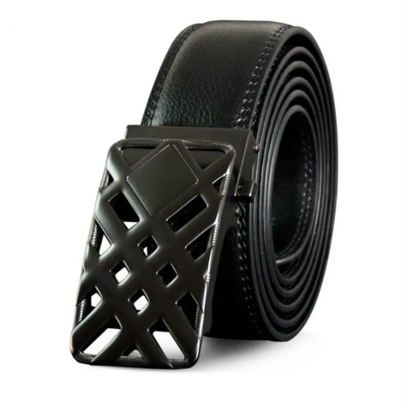 

SOEI Leather Automatic Buckle Cowskin Mens Belt Designer Belts Men High Quality Mens Belts Luxury Mens Black Brand Leather Belt