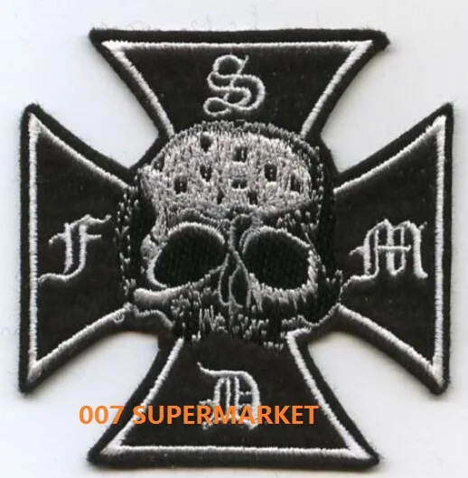 

BLACK LABEL SOCIETY BLS IRON CROSS SKULL Music Band LOGO Embroidered IRON ON Patch Heavy Metal