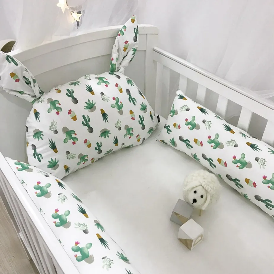 Детская кроватка кровать бампер набор новорожденных аксессуары для кроватки длинная подушка для кровати декор для детской комнаты постельное белье Комплект постельного белья детские товары хлопок - Цвет: 1PC  Rabbit cushion