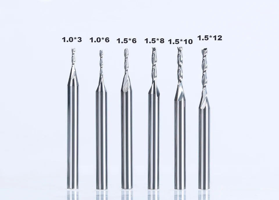 HUHAO 5 шт./лот 3,175 мм 2 флейты Спираль с лезвием CEL 3-42 мм Фреза ЧПУ Концевая фреза для дерева карбид фреза инструмент