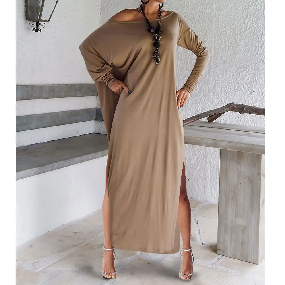 2019 Sexy Women Maxi Dresses Fall Long Sleeve Irregular Party Long Dress Off Shoulder Autumn 