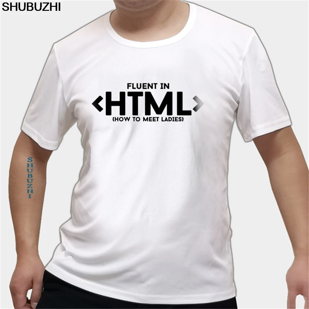 

Tees I'm Fluent in HTML IT Computer Geek PC cheap tees Mens T Shirt Short Sleeve Trend T-shirt euro size