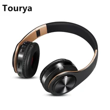 Tourya беспроводные наушники Bluetooth наушники Складная гарнитура музыкальные стерео наушники с микрофоном для ПК мобильного телефона Mp3