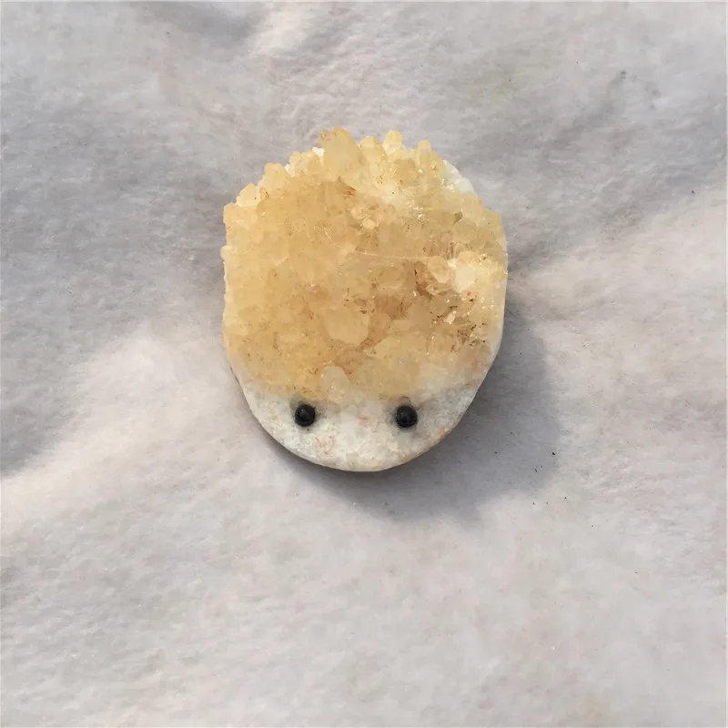 Натуральный кристалл кварца кластеры резные милые животные Ежик для украшения