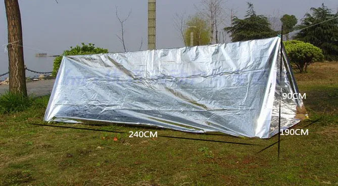 MagiDeal Portable Folding Emergency Camping Shelter Tent Outdoor Survival Camping - 2 Person Mylar Thermal Shelter
