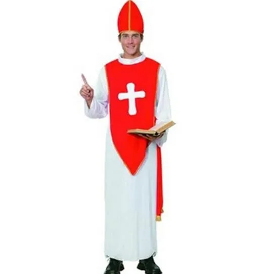 Пасхальный Пурим костюм для Хэллоуина для мужчин, костюмы отца, папы, Бишопа, христианского пастора, священного человека, косплей