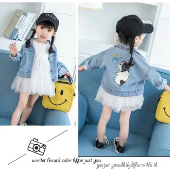 

2018 High Quality Girls Denim Jacket Classic Zipper Outerwear Coat Spring Autumn Children Clothing Kids Jacket Coat