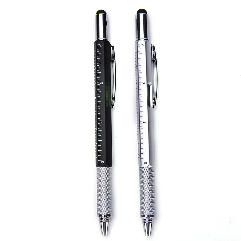 

1PCS 6 in 1 Pocket Multi Function Pen with Touch Screen Ruler Level Multi Head Mini Screwdriver Promotion Gifts