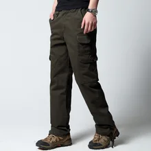 Мужские брюки-карго, повседневные мужские брюки с несколькими карманами, военный комбинезон для мужчин на открытом воздухе, высококачественные длинные брюки, большие размеры 30-40