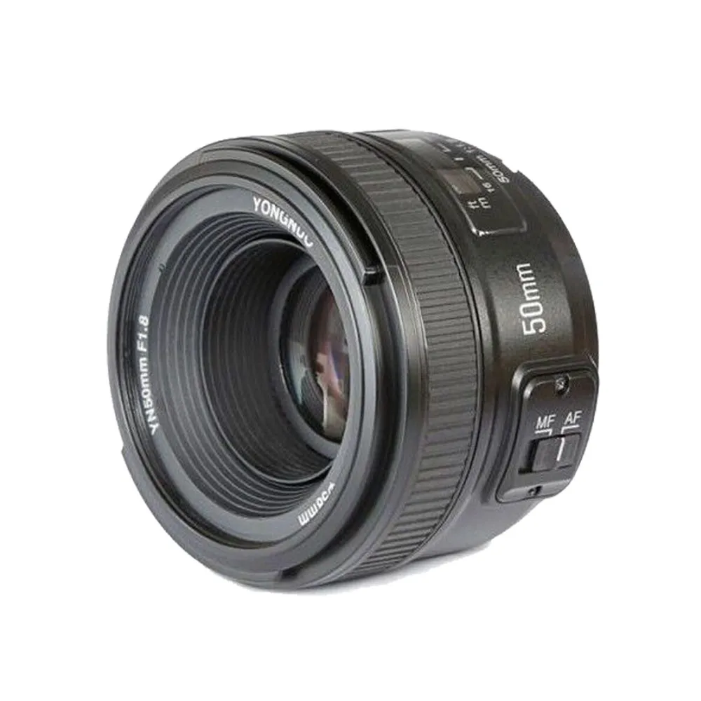 Najtaniej YONGNUO YN 50mm YN50mm f 1.8 soczewki af + osłona obiektywu + filtr UV + futerał na okulary zestaw automatyczne ustawianie ostrości do aparatów Nikon AF S 50mm 1.8G