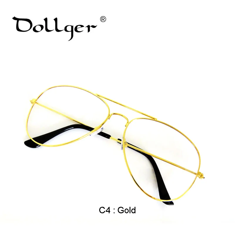 Dollger в Оправы для очков Для женщин Для мужчин очки пилота рамки Брендовая Дизайнерская обувь Для женщин оптика Классический с прозрачными линзами, очки с оправой s1224 - Цвет линз: C4