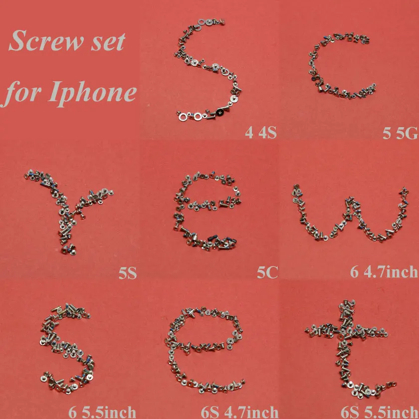 ChengHaoRan 8 моделей новые винты для Iphone 4 4S 5G 5C 5S 6G 6 7 дюймов 5 6s полный комплект винтов
