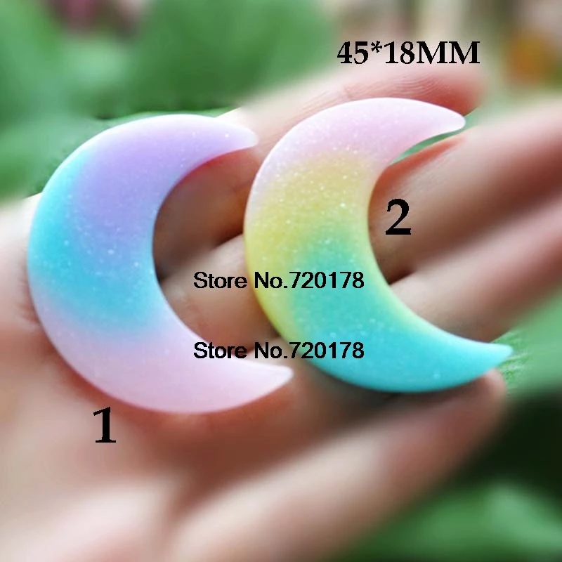 Aliexpress.com : Buy flatback resin glitter moon cabochons kawaii for