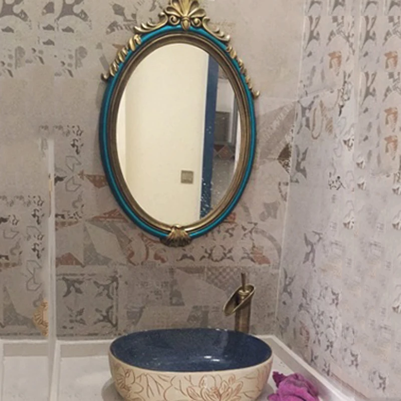Европейский Овальный настенный кантри ванная комната зеркало Американский минималистичный раковины для ванной комнаты украшение зеркало для спальни