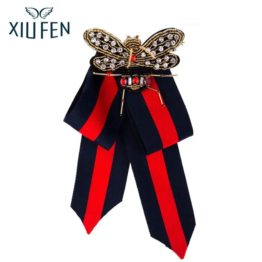 XIUFEN Newest Fashionable Rhinestone Bowknot Brooch Cute Corsage Clothes Ornament Birthday Valentine's Day Gift ZK25 | Украшения и