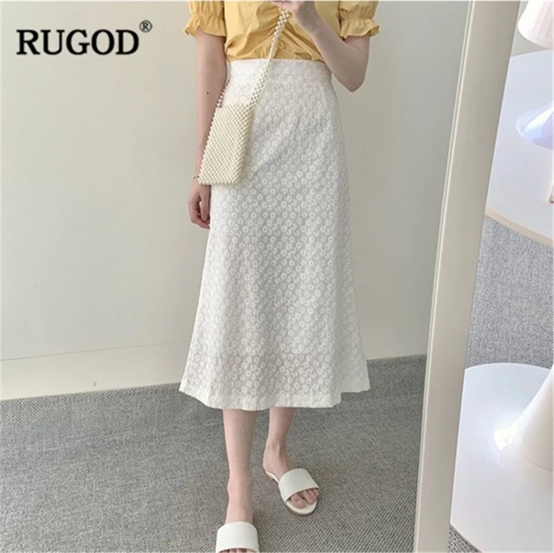 RUGOD 2019 Новое поступление Женская Цветочная Высокая юбка с тонкой талией или v