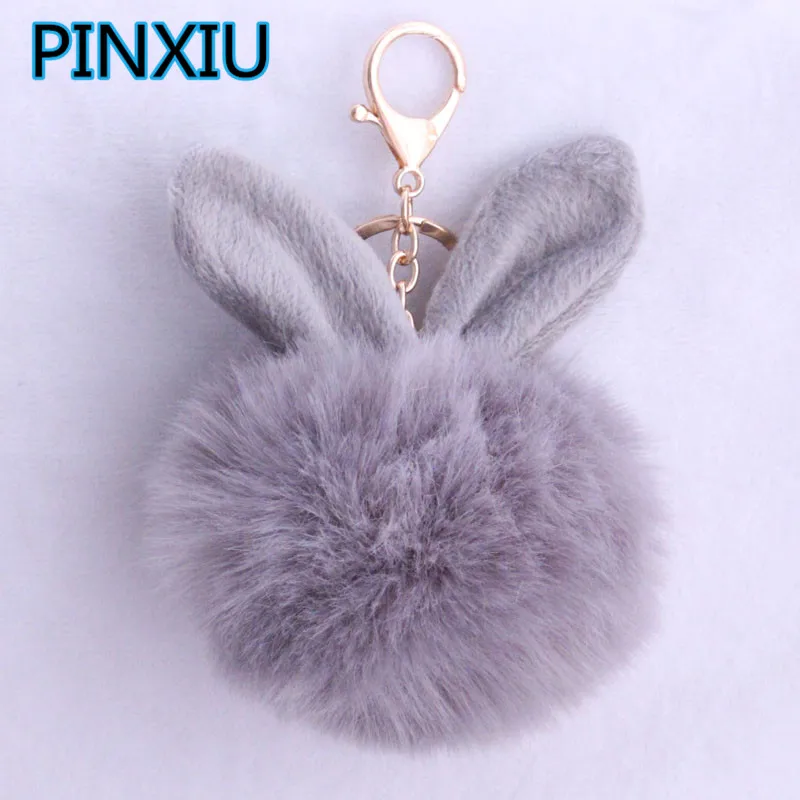 Меховой помпон брелок шарик из искусственного кроличьего меха Porte Clef Pompom De Fourrure