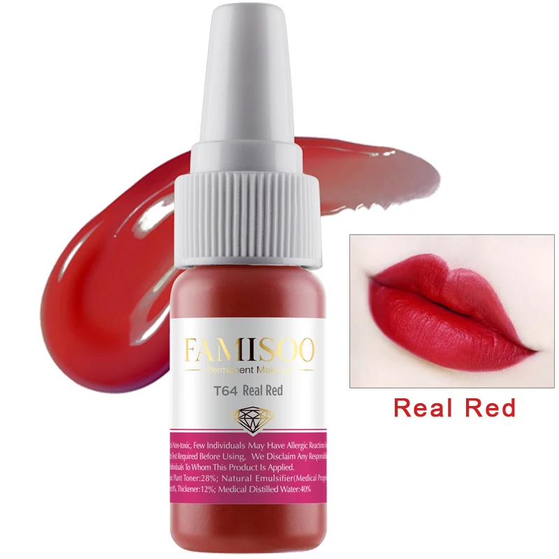 

FAMISOO T64 Real Red Body Painting Tattoo Ink Set Permanent Makeup Coloring Pigment Lips Tattoo Paint Body Makeup Ink Tools