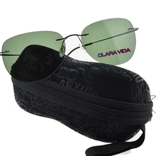 Брендовые поляризованные солнцезащитные очки без оправы с титановой оправой, супер светильник, мужские зеркальные солнцезащитные очки NV для вождения, дизайнерские спортивные солнцезащитные очки