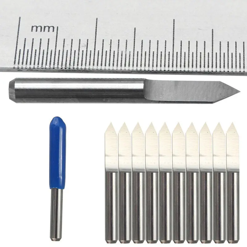 10Pcs 60 Degree 0.1mm Carbide Engraving Bits CNC Router Tool for PCB board