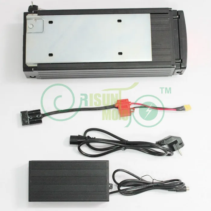 Top Ebike 48V 19.8AH Lithium Electric Bicycle Rear Carrier Type Li-ion Battery For S22P With 54.6V 5A Charger BMS Black and Silver 3 Top Ebike 48V 19.8AH Lithium Electric Bicycle Rear Carrier Type Li-ion Battery For S22P With 54.6V 5A Charger BMS Black and Silver 3