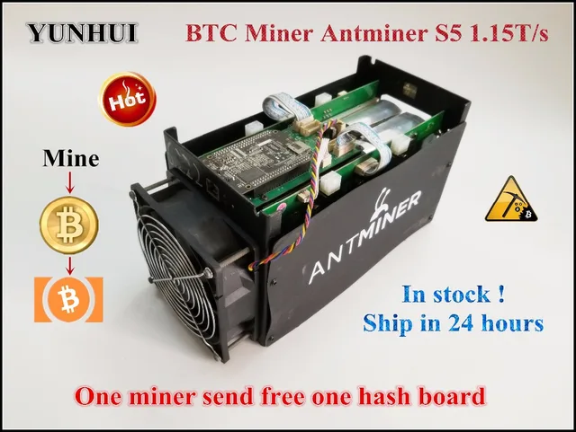 Used Btc Miner Antminer S5 1150g 28nm Bm1384 Bitcoin Mining Machine Asic Miner No Psu Send By Dhl Or Spsr From Yunhui - 