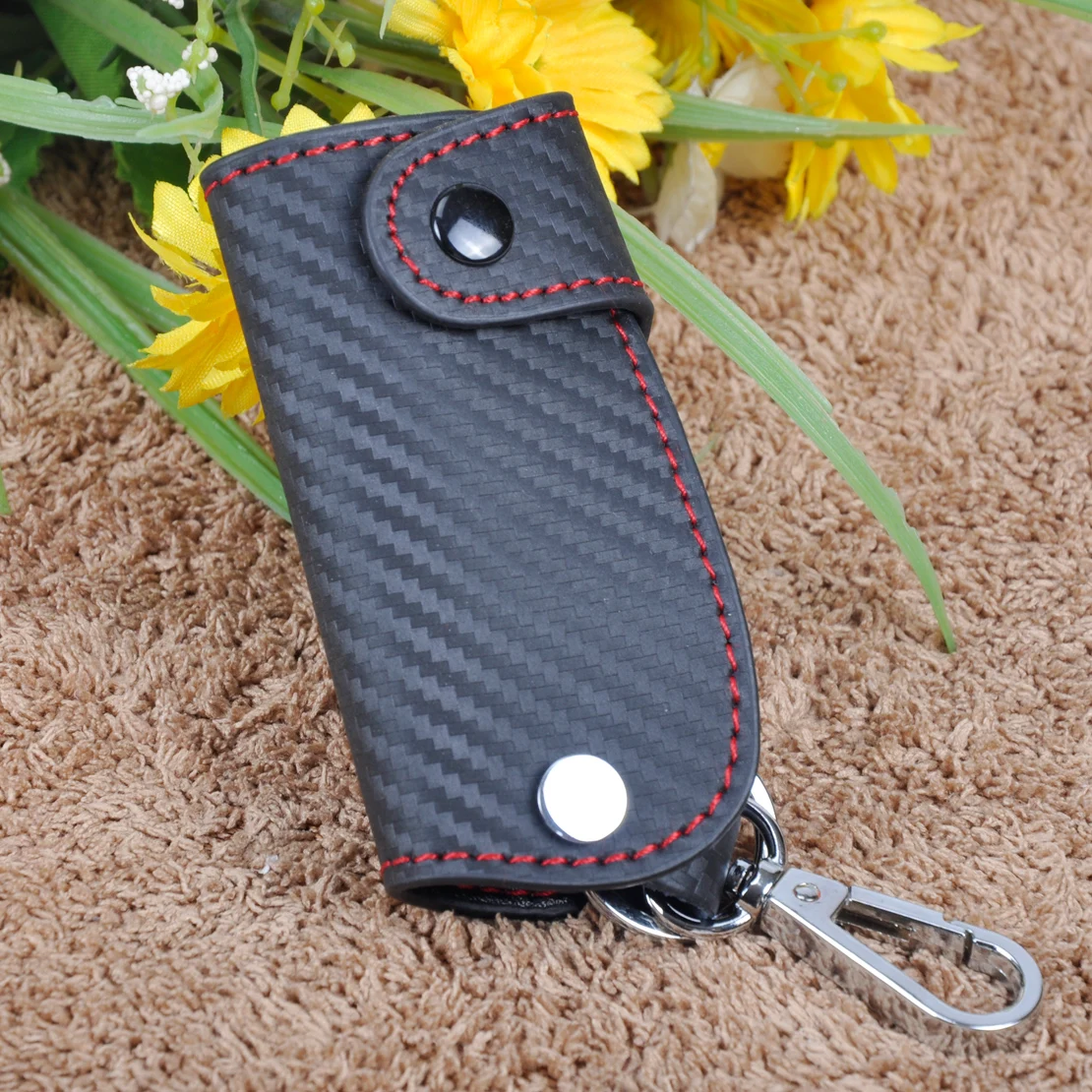 

CITALL Black Color 3D Leather Carbon Fiber Remote Key Case Chain keyless Fob Cover Holder For Lexus Mazda Toyota VW