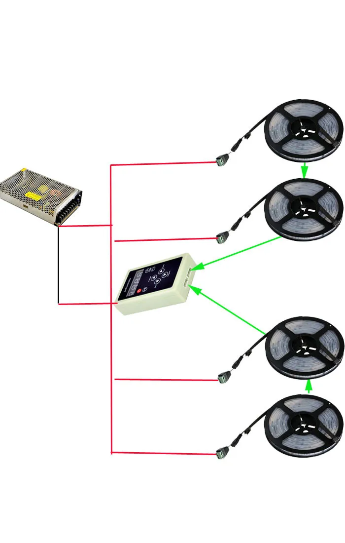 20 м 30 м 10 м 5 м RGB светодиодная лента 5050 водонепроницаемая IP67 133 program волшебный+ IC6803 рф пульт дистанционного управления+ адаптер