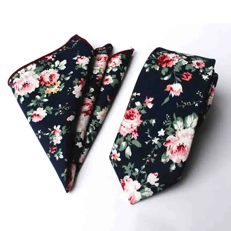 Mantieqingway мужские носовые платки с принтами галстук набор Модный повседневный Цветочный Тонкий 6 см галстук свадебные костюмы карманные квадратные и галстуки наборы