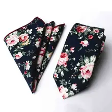 Mantieqingway мужские носовые платки с принтами галстук набор Модный повседневный Цветочный Тонкий 6 см галстук свадебные костюмы карманные квадратные и галстуки наборы