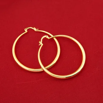 

Wholesales Big Circle Hoop Earrings Elegant Golden Plated Basketball Wives Earrings For Women Girls Jewelry