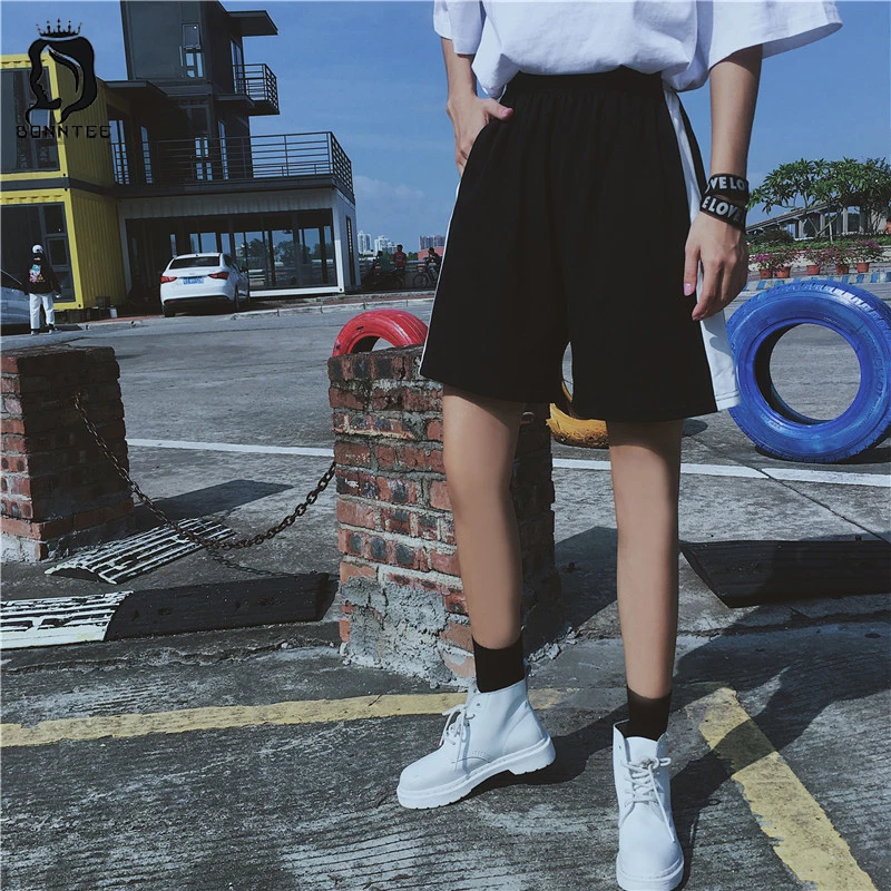 

Harajuku BF Loose Newest Summer Womens Short Trendy Fashion School Students Shorts Women High Waist Female Solid Lovers Females