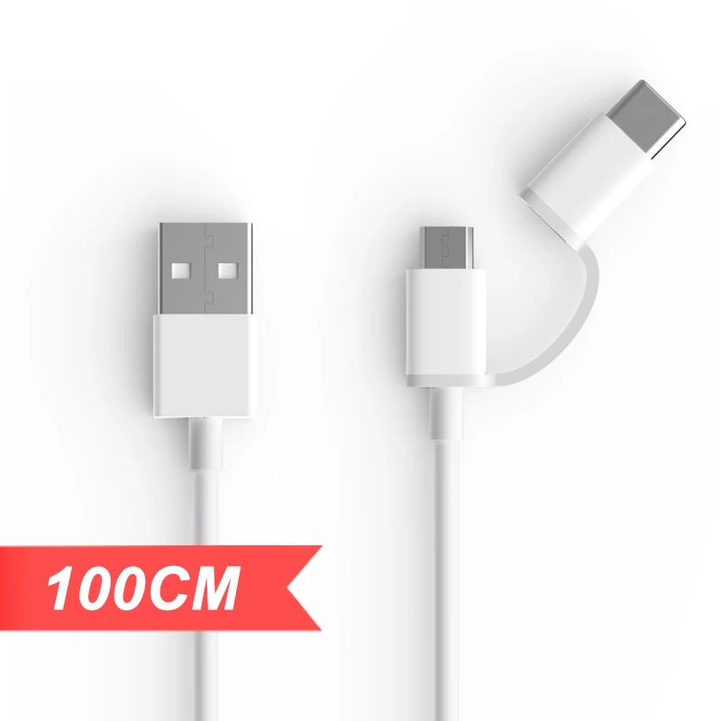 Xiao mi Two in One зарядный кабель mi cro USB для type-C поддержка быстрой зарядки bluetooth-гарнитура для смартфона Xiaomi mi Pad - Цвет: 100cm