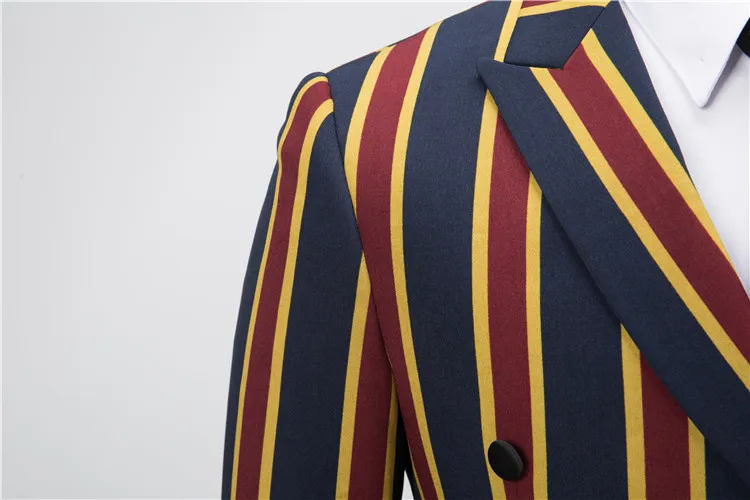 ZOGAA 2019 мужской деловой костюм в Вертикальную Полоску Мужской Тонкий двубортный пиджак мужской модный жилет + брюки + куртка костюм из 3