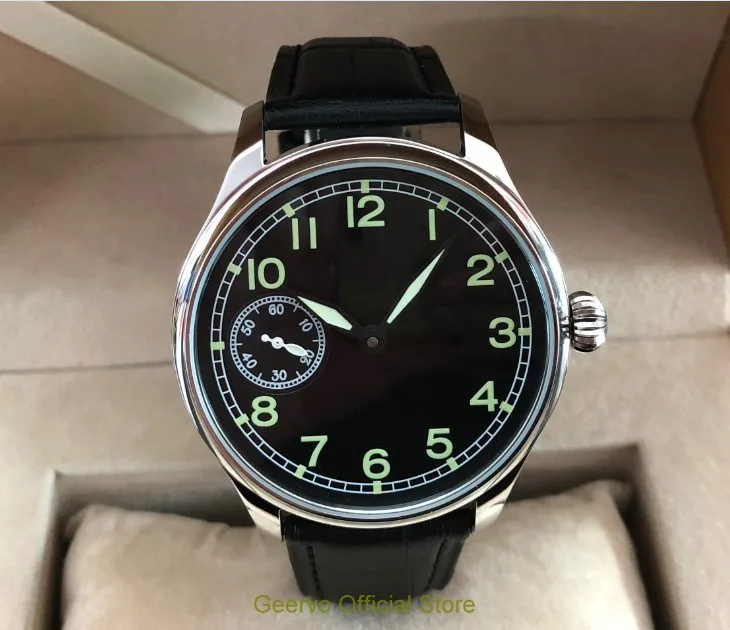 

44mm geervo Asian 6497 17 jewels Mechanical Hand Wind movement men's watch luminous Mechanical watches classic watch gr260-g8