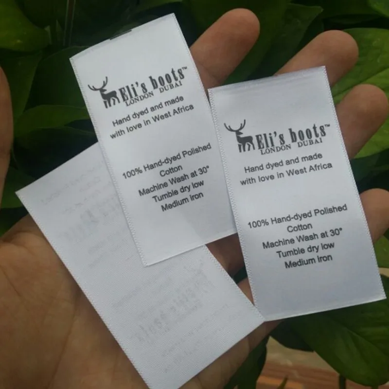 1000PCS Custom White soft silk satin ribbon washing labels print care label  4 * 8 cm