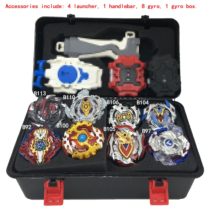 

8PCS Beyblade burst Toupie Beyblades Metal Fusion Black Beyblades Set Box bey blade Launcher Beyblade Toys For Childn Bayblade