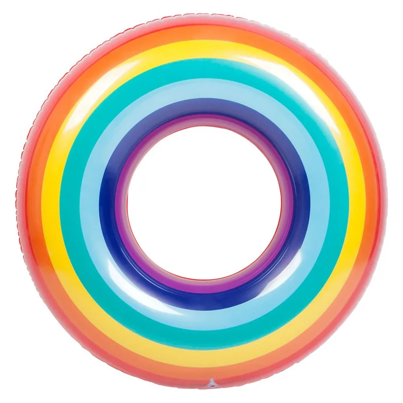 Надувной Радужный плавательный круг для взрослых и детей, спасательный круг из ПВХ