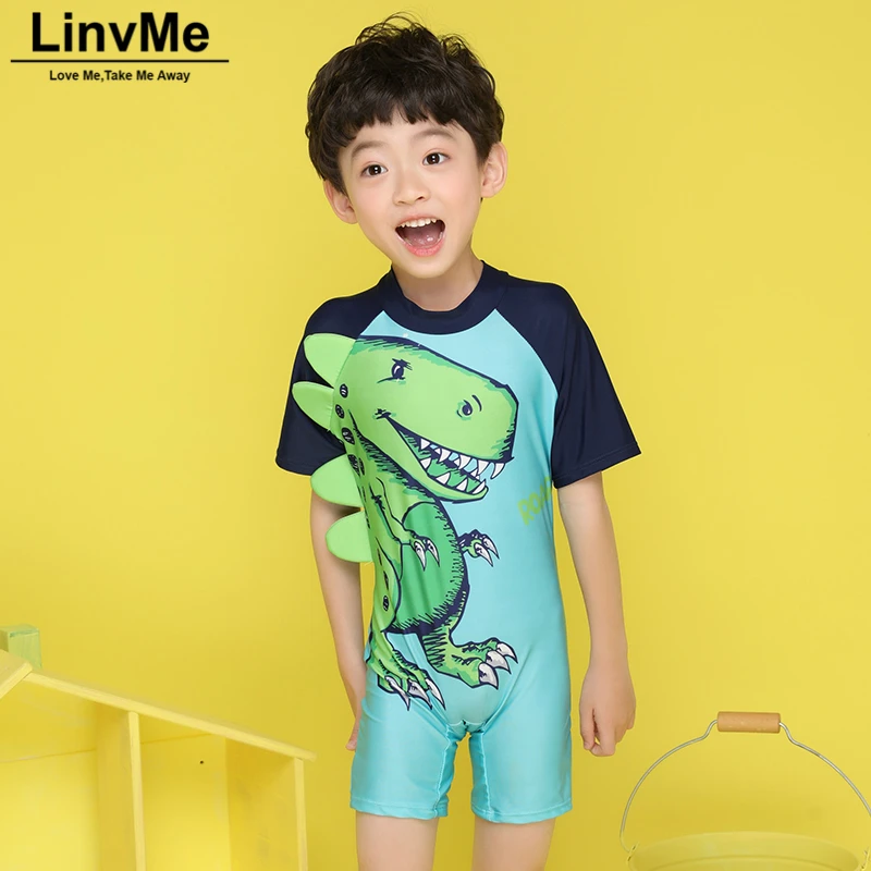 Linvme 2018 Boys Cute Swimsuit Children One Piece Swimming Beachwear