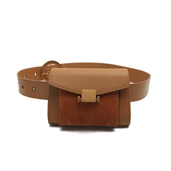

Women Vintage Waist belt Bag Patchwork Fanny Pack Punk Style PU leather